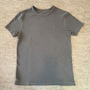 Mens All Saints Shirt Adult XS Gray Short Sleeve Crew Neck Ribbed Texture